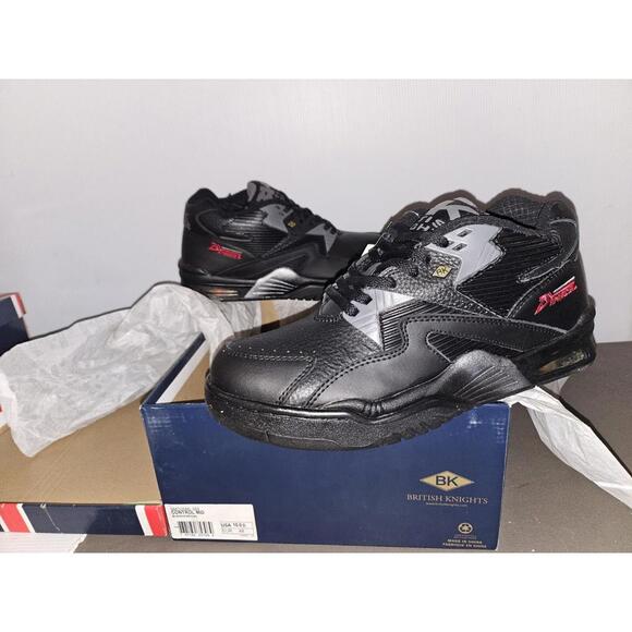 British Knights Dymacel Mid Tops Size 9.5 Shoes NWT Rare Black/ Charcoal#1J